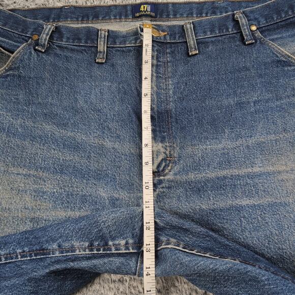 Vintage Wrangler Jeans Men 44x32 Blue Straight Leg Denim 47MWZ Chore Work Wear - Picture 7 of 10